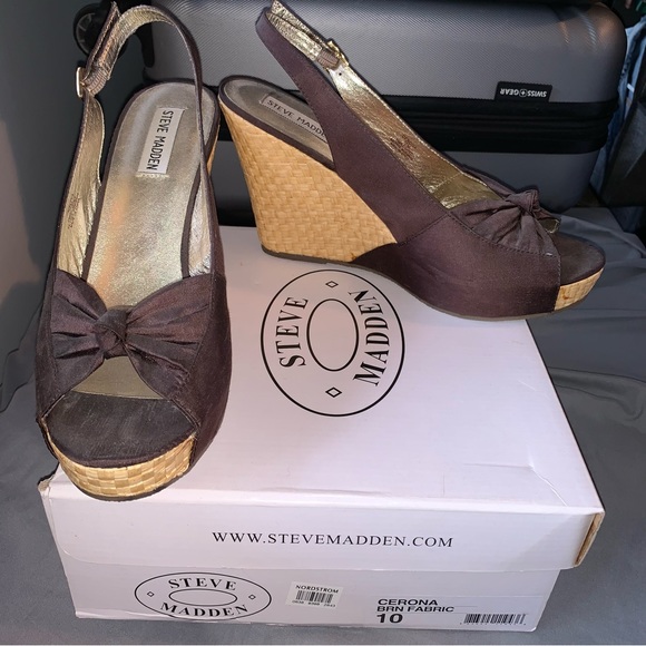 chocolate brown wedge size 10 Steve Madden - Picture 2 of 7